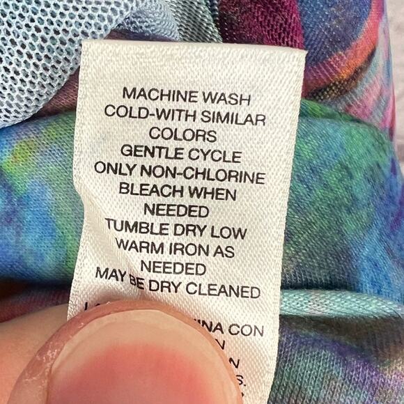 Chico's Womens L 12/14 Artsy Boho Resortwear Colorful Y2K Abstract Poncho Tunic - Picture 9 of 11